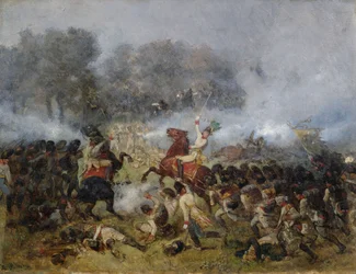 Infanteriegefecht im Pulverdampf